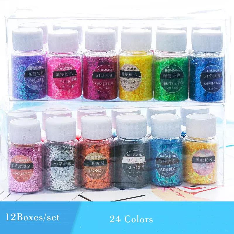 Sequin Nails Gradient Color Acrylic Paint Powder Decorative Nail Accessories