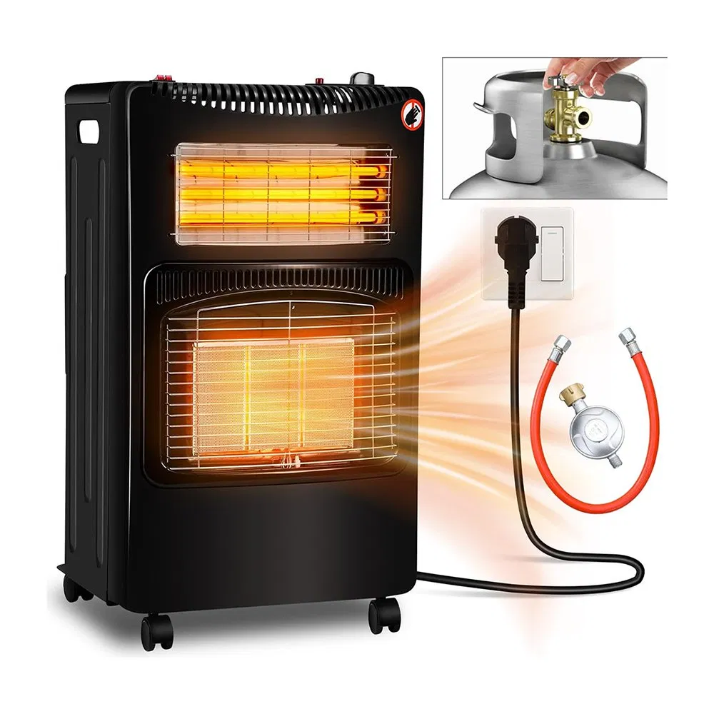 Dual Power Electric Gas Heater Rapid Warmth Adjustable Heat Levels