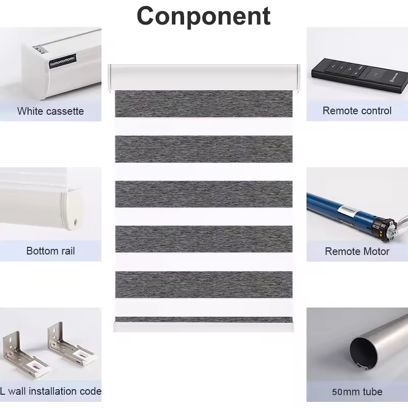 Automated WiFi Zebra Curtain System Electric Zebra Blind Curtain for Villa Apartment School Office