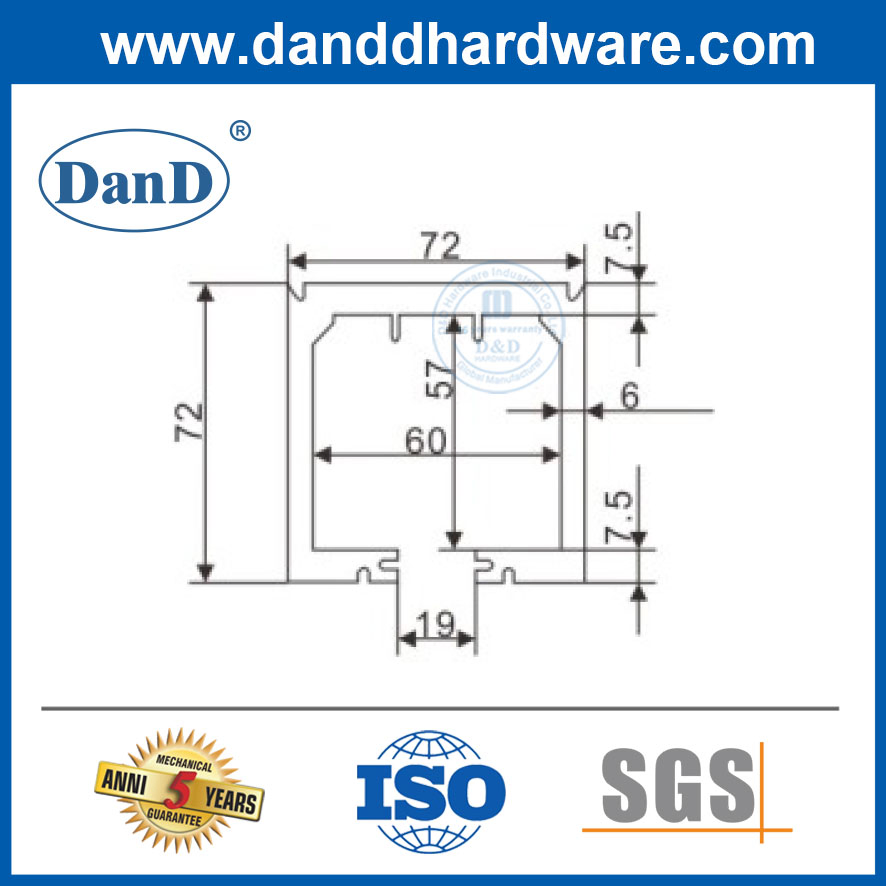Folding Top Hung Glass Clamp 8mm Track Sliding Folding Door System