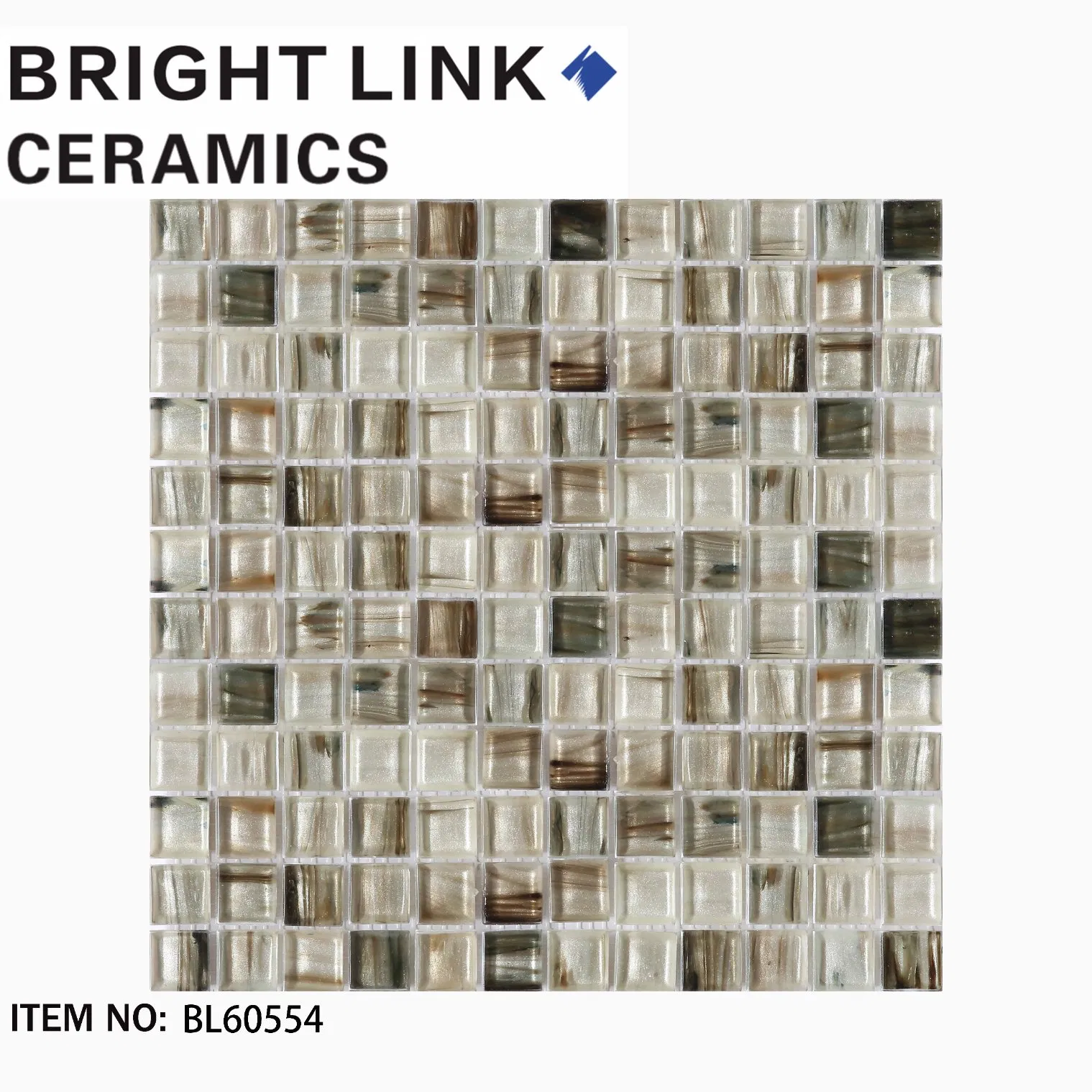 Стеклянная мозаика для ванной, микс цветов, 23x48 мм