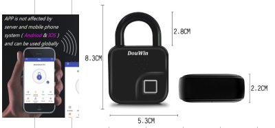 Phone Mobile Bluetooth Fingerprint Padlock