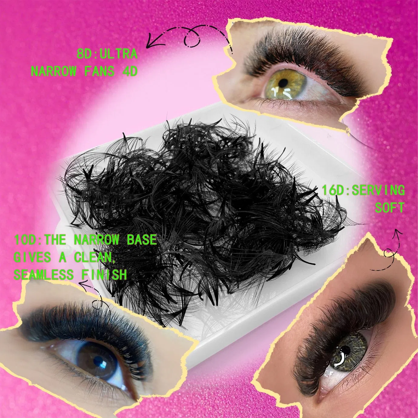 Loose Premade Lash Fans 500 PRO Made Fans Eyelash Extensions