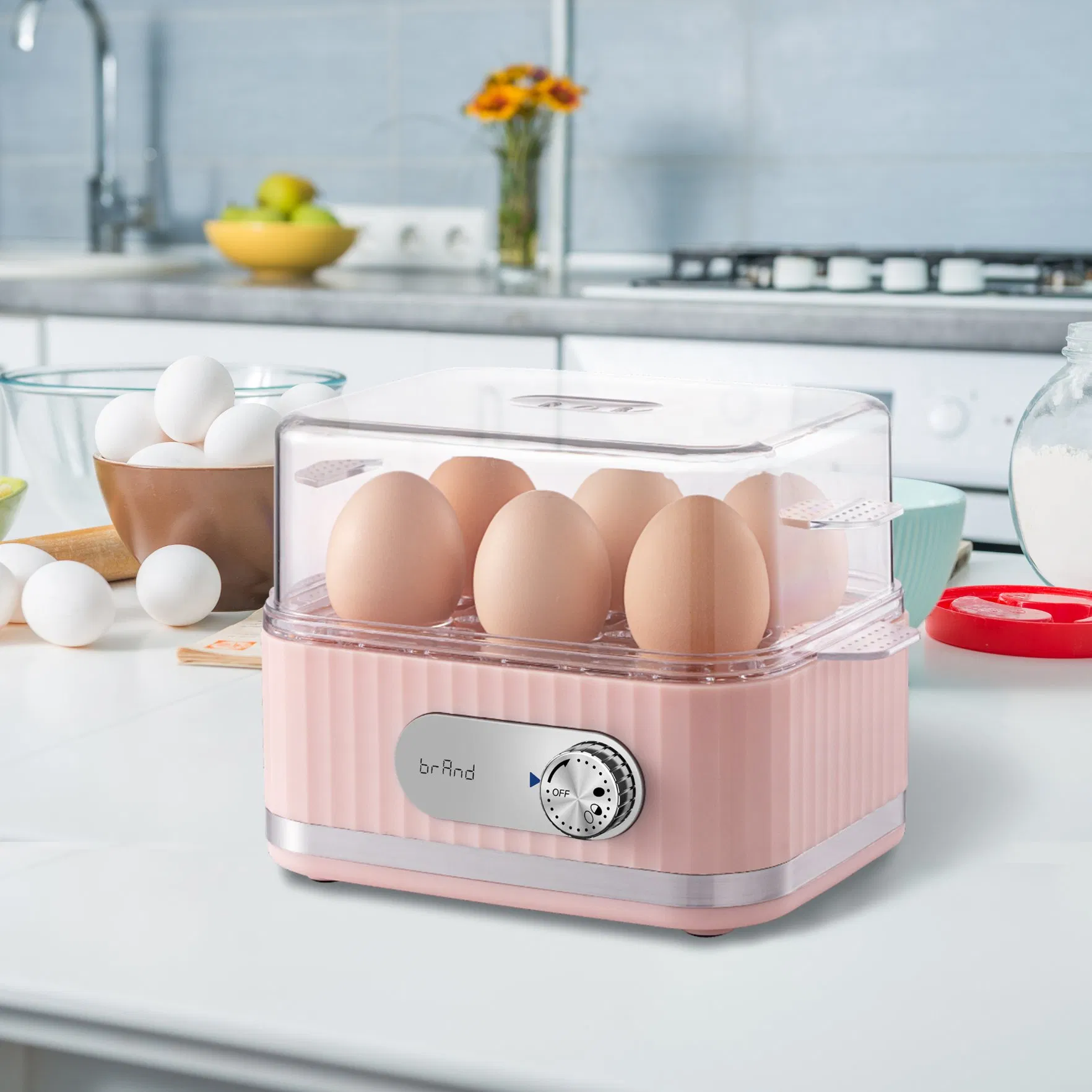 6-Egg Electric Cooker: Egg Boiler Timer, Anti-Dry, Perfect Egg Doneness Transparent Cover