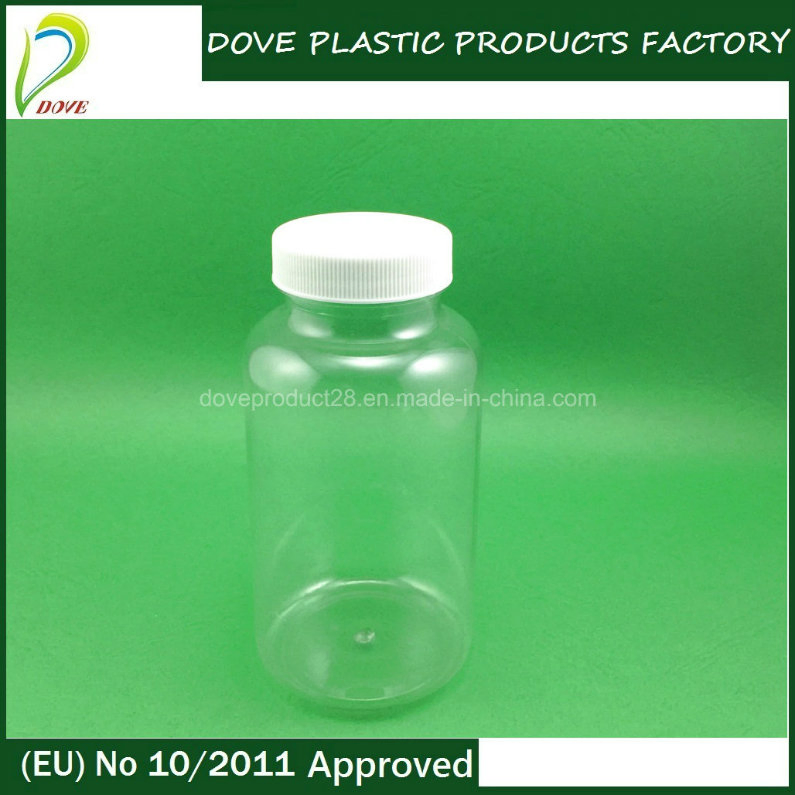 Customized Boston Round 300ml Plastic Pet Medicine Bottle