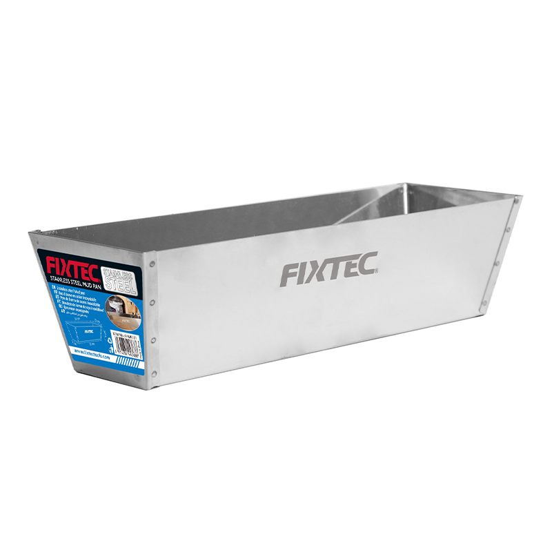Fixtec Hand Tools Building Construction Drywall Tools Stainless Steel Welded Mud Pan