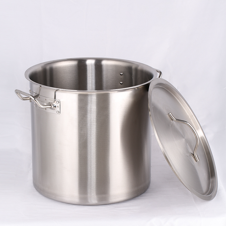 Heavybao Durable Stainless Steel Crimping Stockpot for Commercial Kitchen