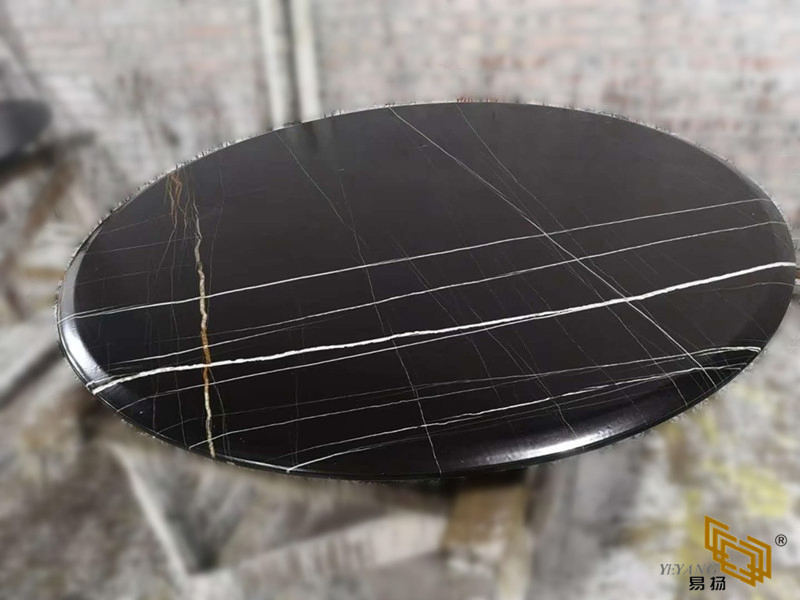 Natural Stone Black/Gold Marble Table for Dining/Coffee/Office Round Table