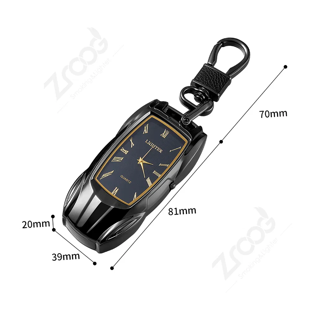 Lovisle Tech Metal Mini Compact Keychain Lighter Jet Flint Butane Gas Lighter