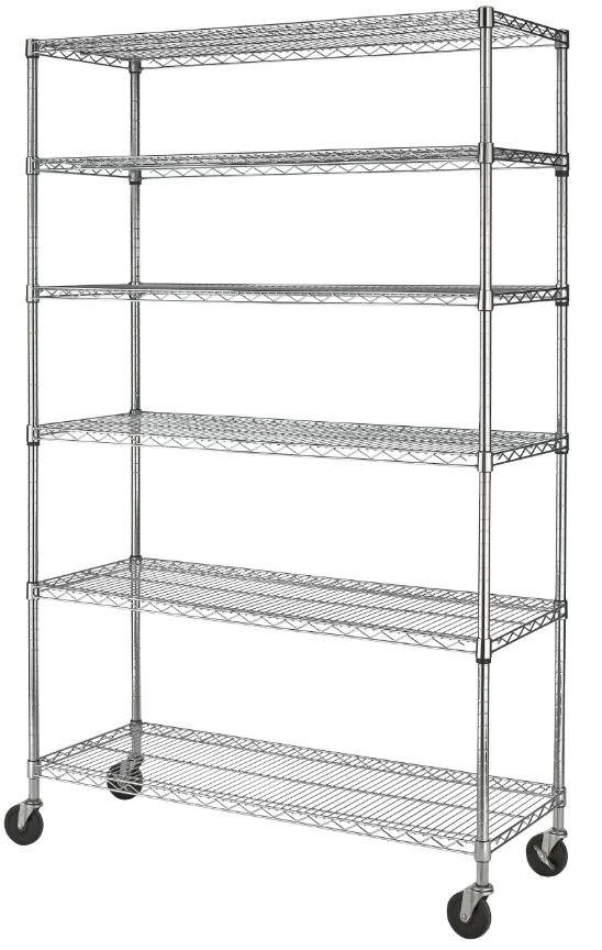 72"X48"X18" 6 Tier Layer Shelf Adjustable Steel Wire Metal Shelving Rack for Pantry