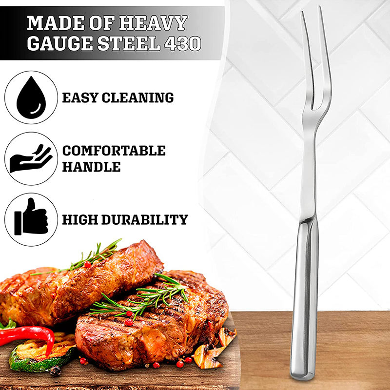 Kitchen Utensils 11 Inch Kitchen Fork Stainless Steel Fork Silver Heavy Duty Serving Fork