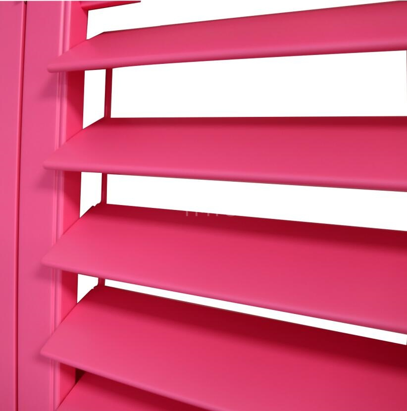 Factory Popular Pink Custom Hidden Tilt Rod Full Height Window Shutter