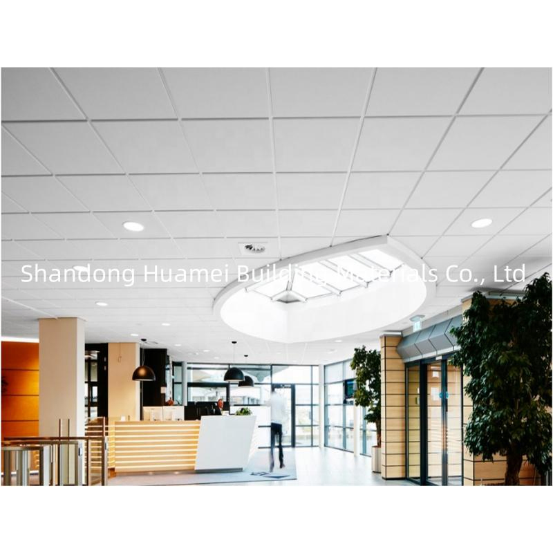 Fireproof Acoustic Ceiling Tiles Fiberglass Materials Tegular Edge