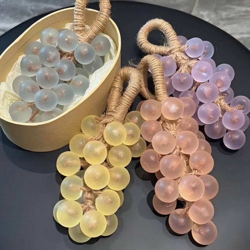 Handmade Herbal Transparent Crystal Grape Bar Soap Gift Box Grape Soap