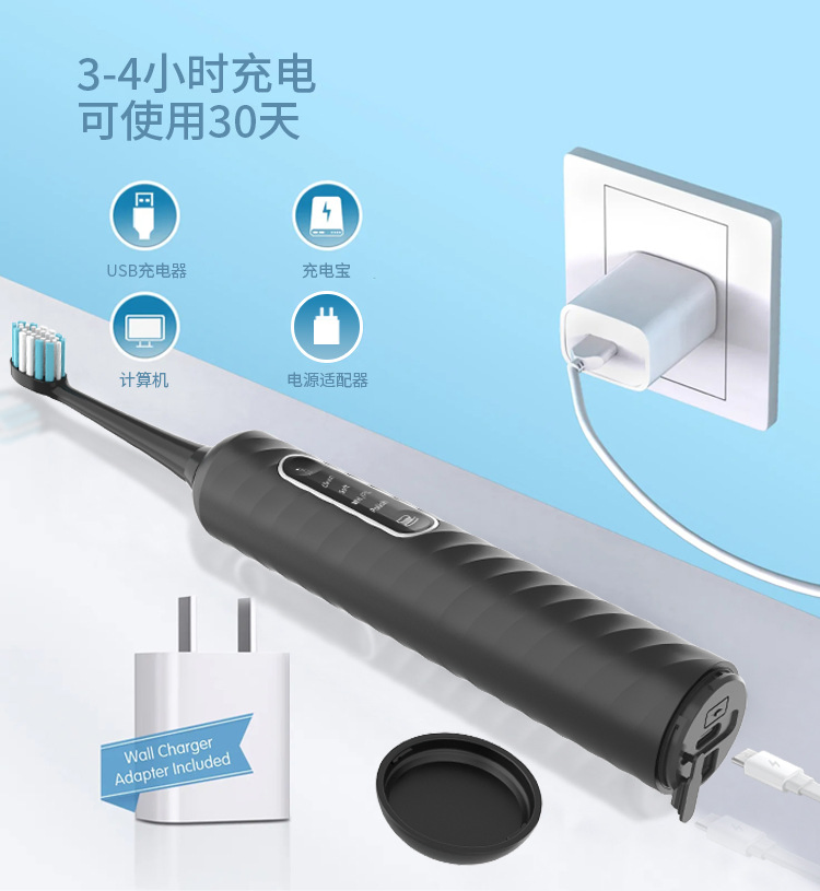 Toothbrush with Water Flosser Combo in One Rechargeable Flossing 2 Heads