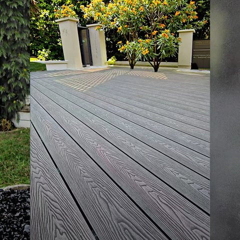 Modern Design Outdoor Flooring Adjustable WPC Decking Wood Plastic Composite Brushed Wood Grain Outdoor Flooring