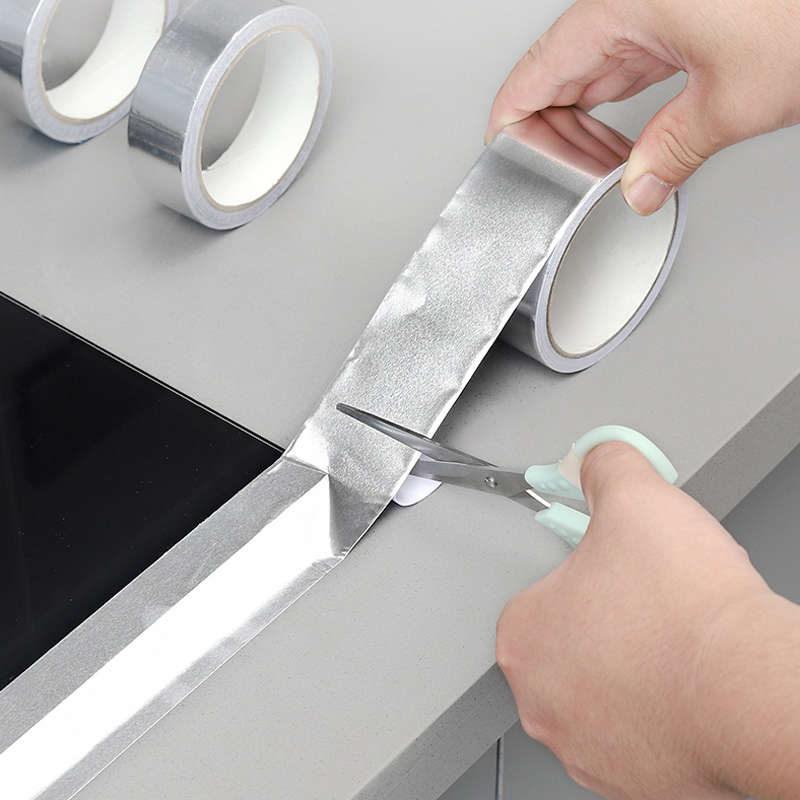 Insulation Adhesive Metal High Temperature Heavy Duty Silver Aluminum Foil Tape for Ductwork, Dryer Vent, HVAC