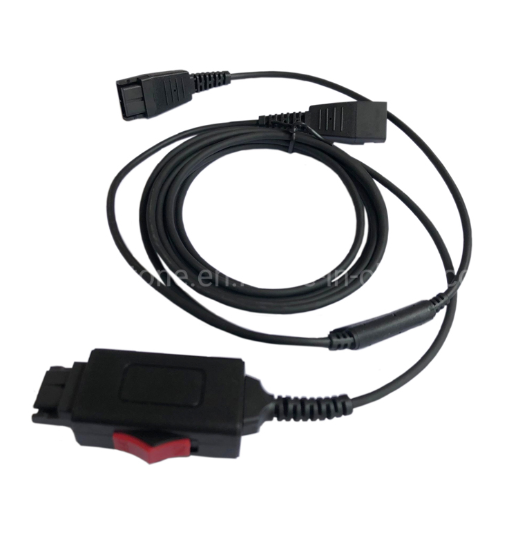 Call Center Headset Supervisory Splitter Y-Cord Y Training Qd Adapter Cable with Mute Switch