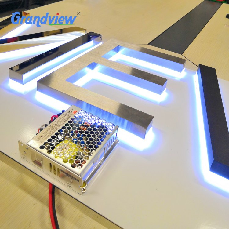 Stainless Steel Alphabet Logo Acrylic Backlit Letter Decorative Wall Mount LED Light up Illuminated House Numbers Sign