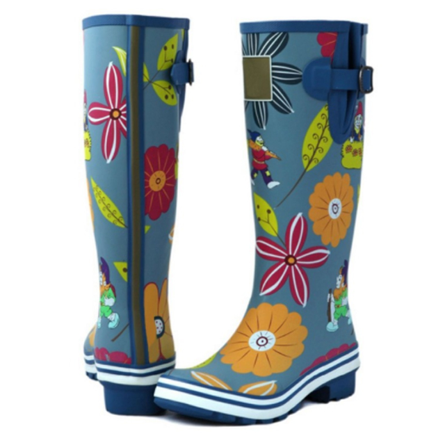 Custom Printing Wholesale Rubber Waterproof Rain Boots Women Sex Shoes Rain Rubber