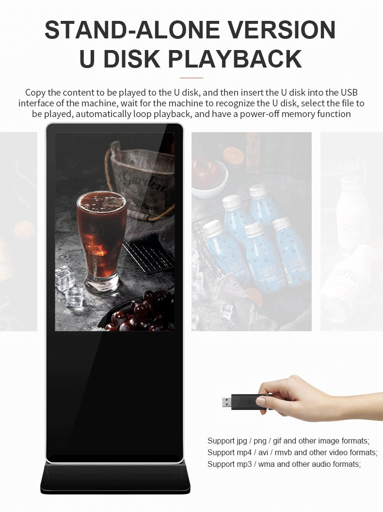 32 43 50 55 65 Inch 4K Interactive Touchscreen Indoor LCD Floor Standing Touch Screen Price Digital Totem Advertising Display Digital Signage Ad Player