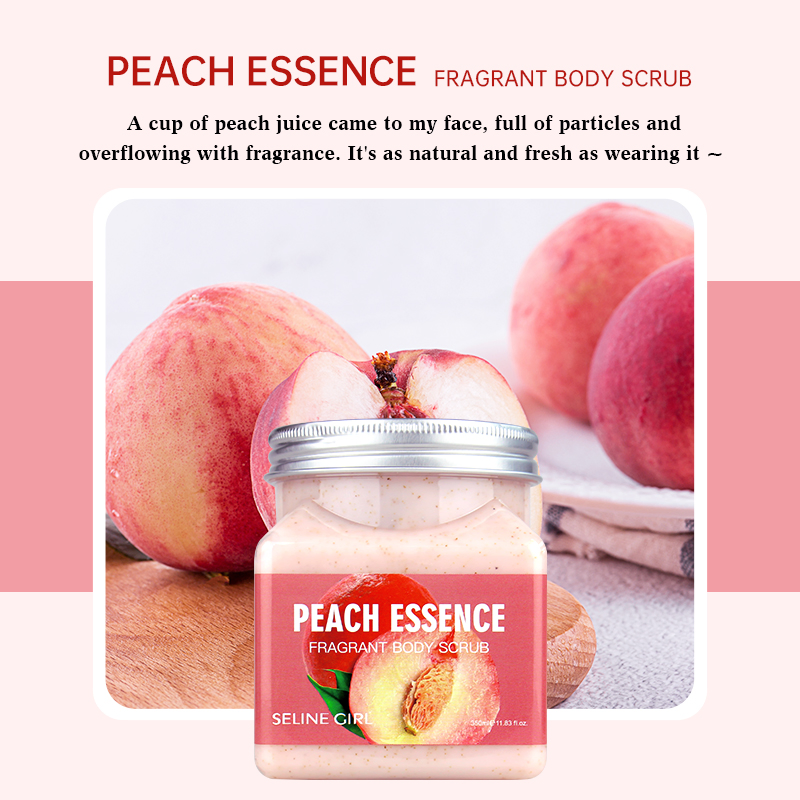 Seline Girl 350ml Peach Natural Organic Exfoliating Body Scrub