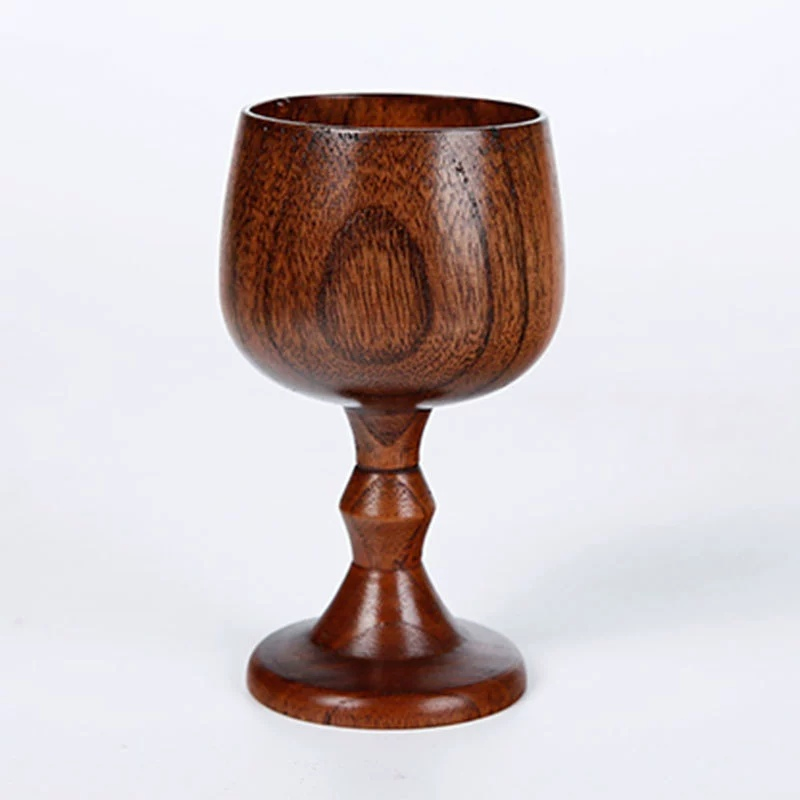 Wooden Wine Goblet Medieval Drinking Cup Wooden Cup Chalice Wood Water Glass for Kitchen Accessories Communion Altar Celebrating