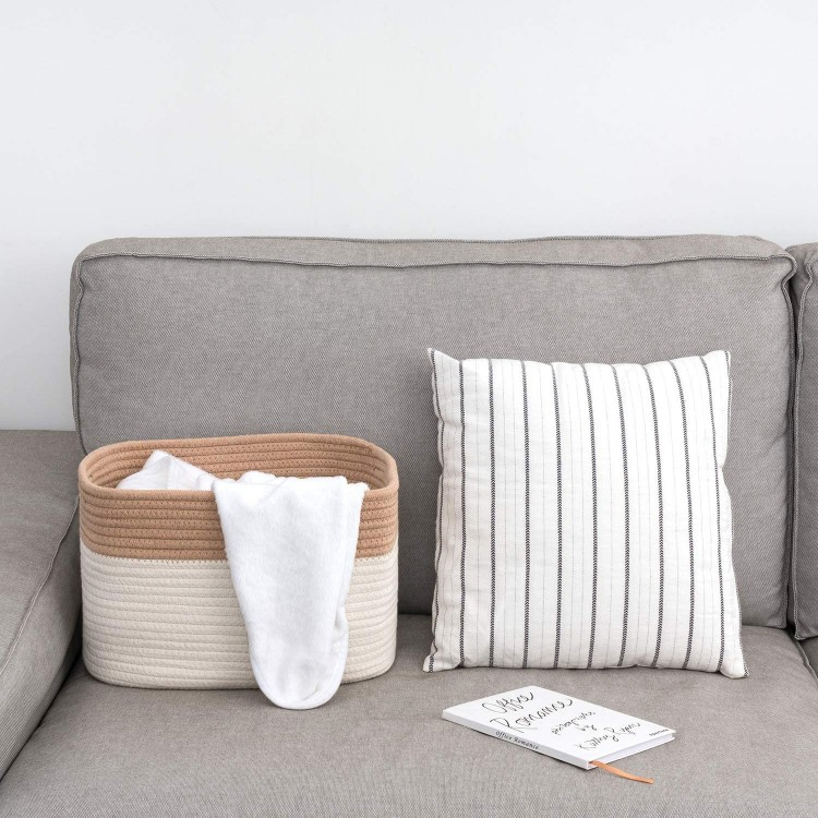 Cotton Rope Storage Baskets Foldable Decorative Woven Basket