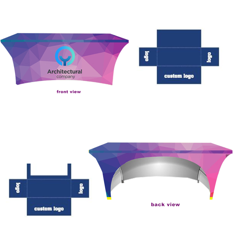 Customized No Wrinkle Spandex Polyester Fabric Fitted Table Skirt Cloth