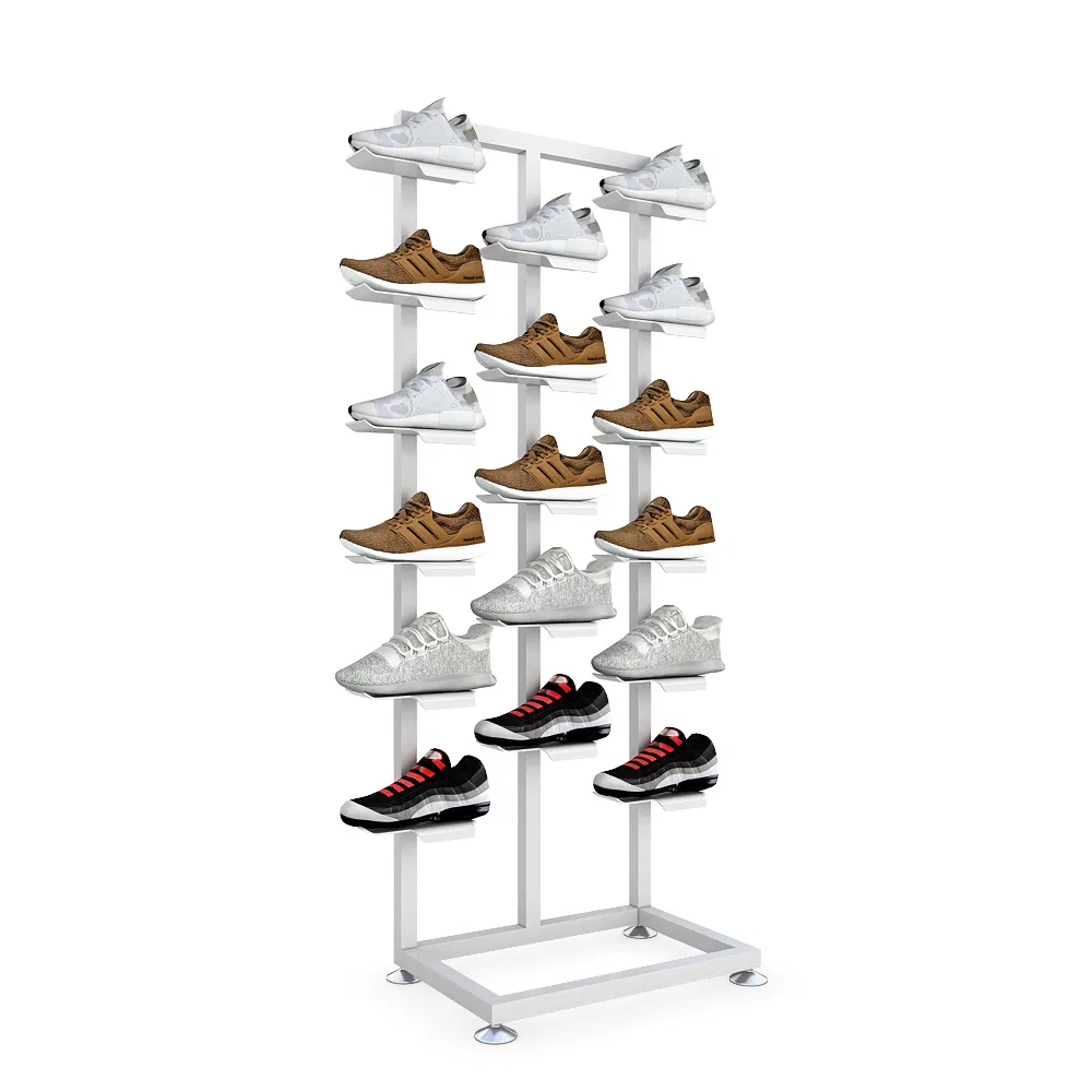 Child Store Single Side Metal White Paint Shop Display Stand for Shoes