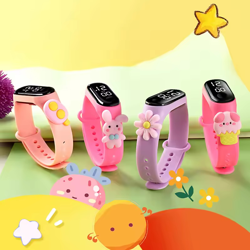 Wristwatch Wholesale Cute Cartoon Silicone Bracelet LED Digital Watches for Kids Children Sports Wristwatch for Girls