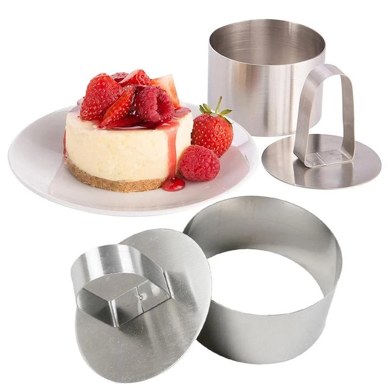 Custom Logo Stainless Steel 3D Round Cake Molds for DIY Bakeware Cake Molds Cupcake Mold Salad Dessert Die Mousse Ring Cake Decorting Tools