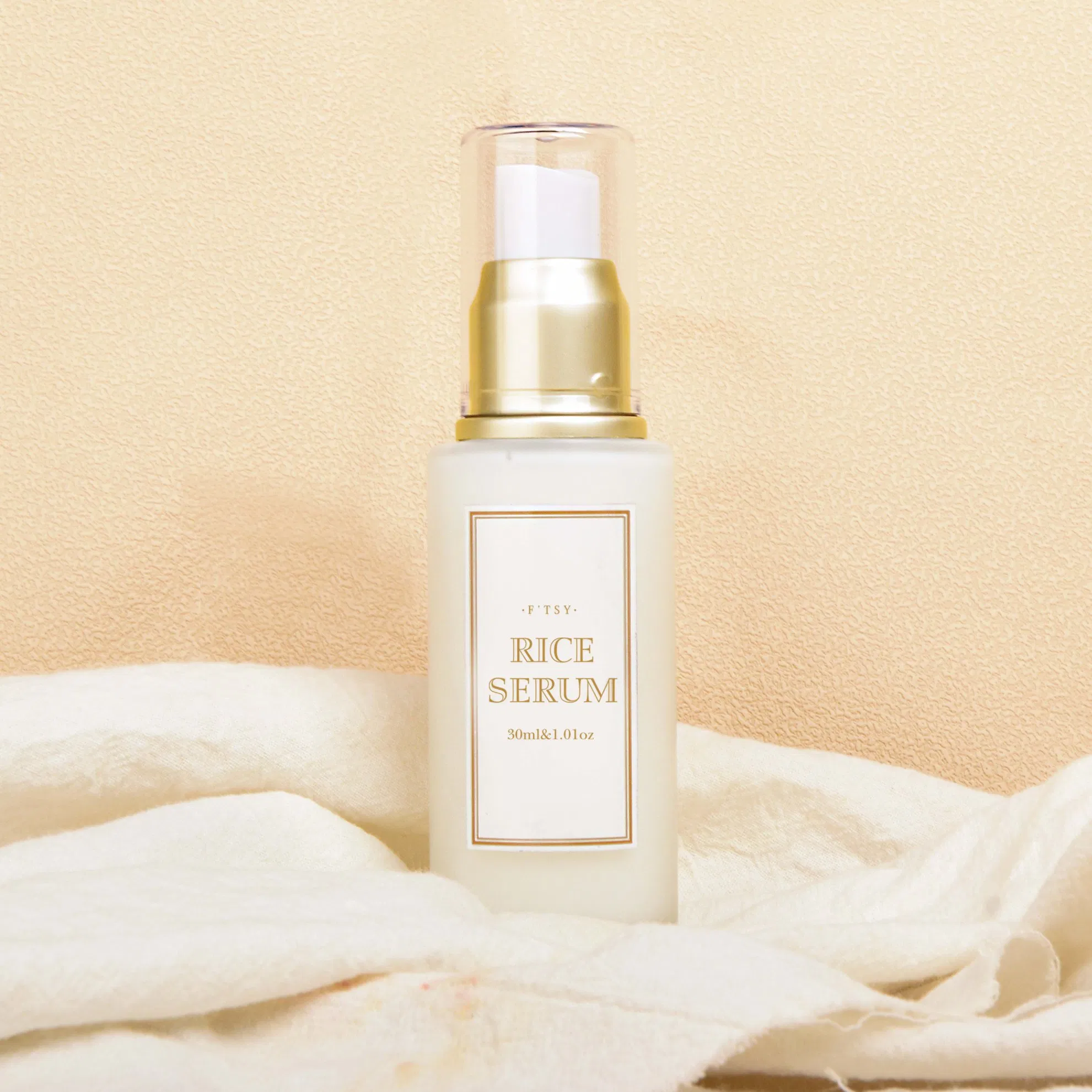 Private Label Rice Serum Customized Logo Whitening Vitamin B Nourish Blemishes Healthy Glow Rice Face Serum