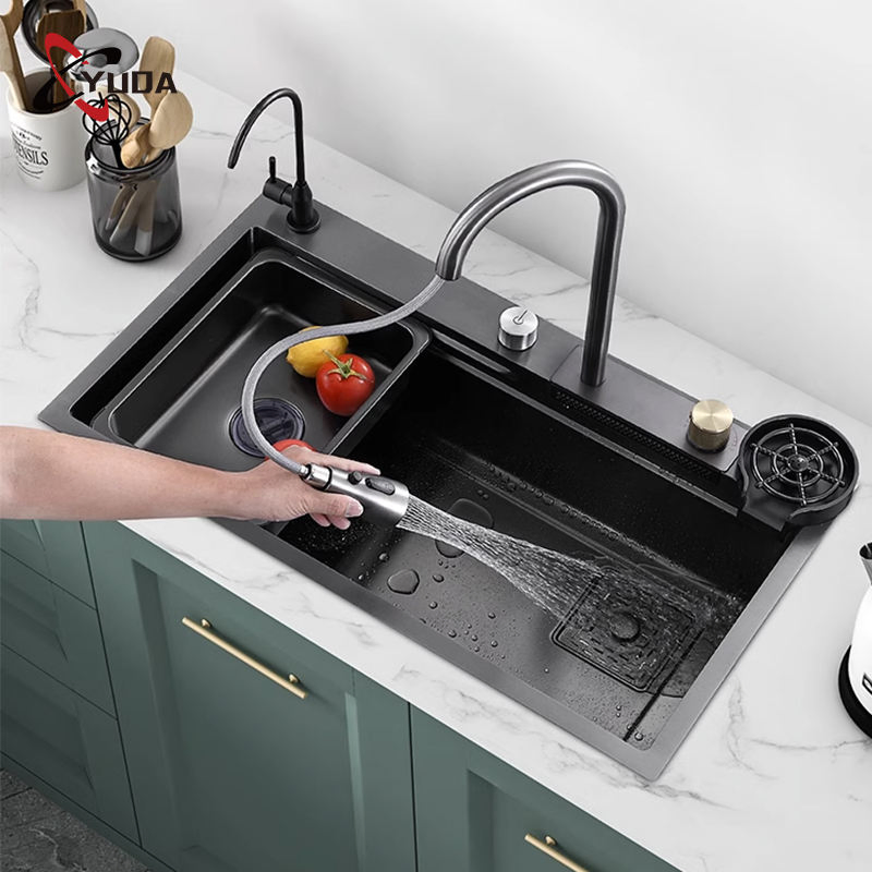 Modern Luxury Design Stainless Steel Kitchen Sink, Handmade Kitchen Sink, Intelligent