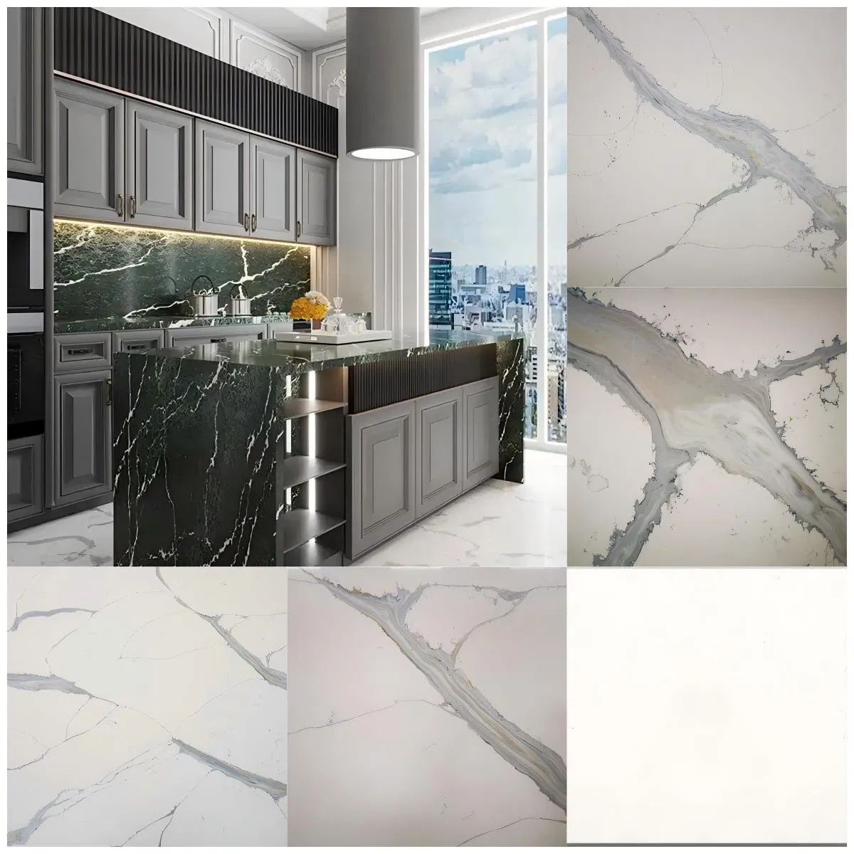 European Design Cuarzo Engineer Stone Synthetic Stone Ceramic Kitchen Countertops Countertop Quartz Porcelain Floor Tile 600*300 Brown Quartzite Stone
