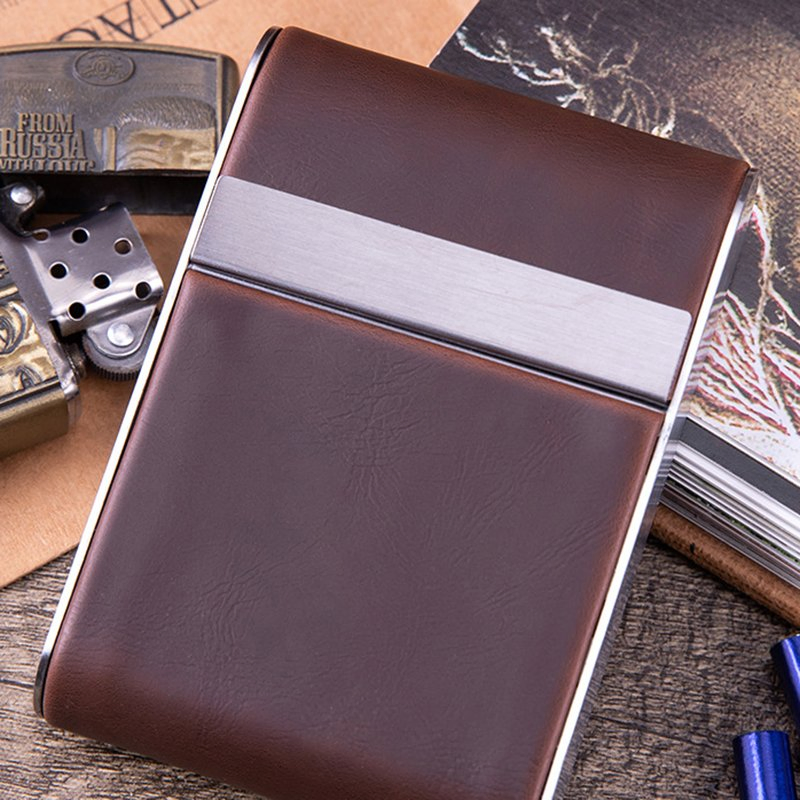 Ea220 Stainless Steel Luxury Custom Cigarette Case Vintage Silver Box Hard Flip Top for 20 Personal Metal Leather Cases