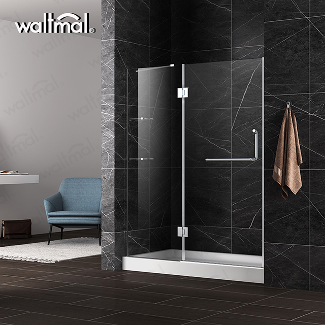 Waltmal Nice Quality Frameless Bathroom Hinge Shower Screen Door Shower Enclosure