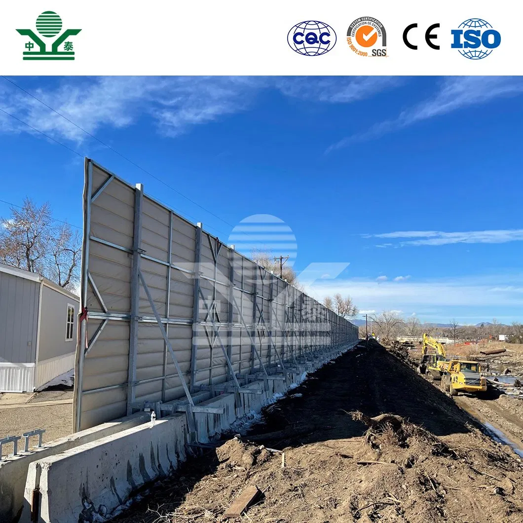 Zhongtai Acrylic Sheet Sound Barrier China Factory Acoustic Fence Construction Glass Acrylic Material Noise Barriers for Construction Sites