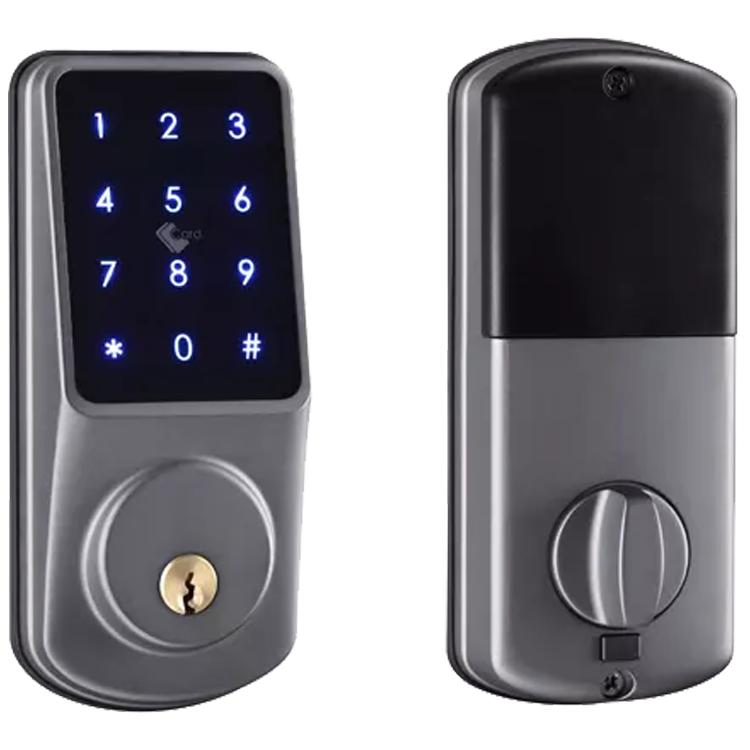 Automatic Electronic Deadbolt Lock Aluminum Alloy IC Card Password Bluetooth Automatic Open & Close Smart Lock for Wooden Door