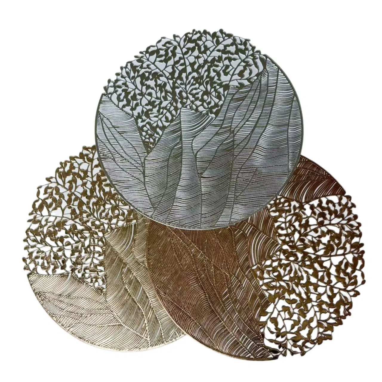 High Quality Hot Stamping Leaf Pattern Heat Insulation Creative Placemats