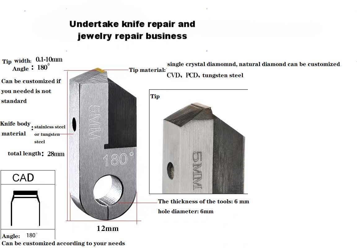 Chinese Manufacturer Supply Mcd, PCD, CVD Diamond Marking Knife Jewelry Turning Tools