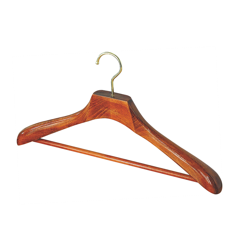 Luxurious Wooden Suit Hanger Set for Upscale Hotels