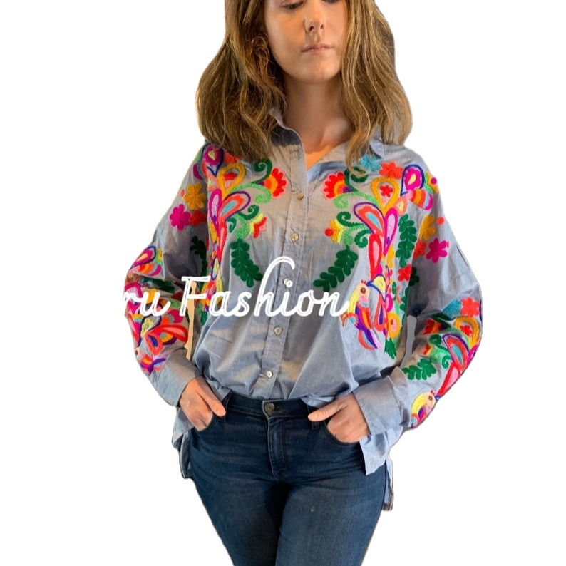 Блузка женская хлопок с вышивкой