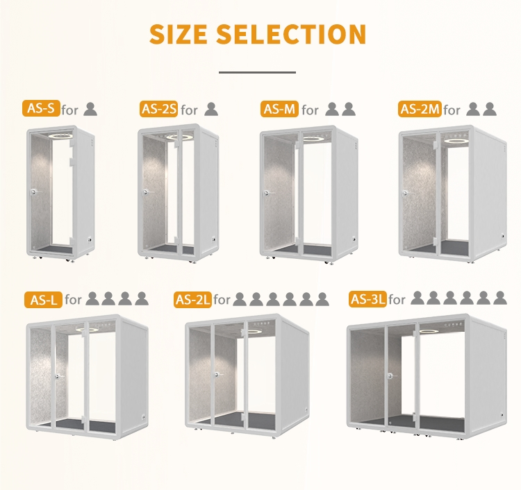 Office Privacy Soundproof Pod with Sealed Structure and High Density Sound Absorbing Panels