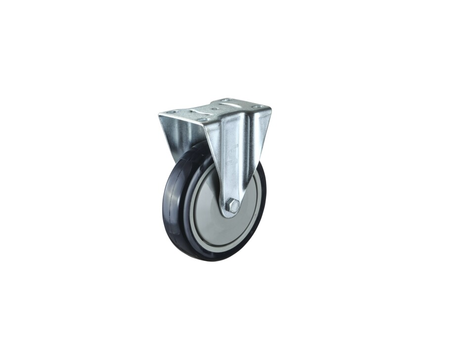 Factory Sales 100mm Medium Duty Castor Fixed Plate Black Nylon Wheel