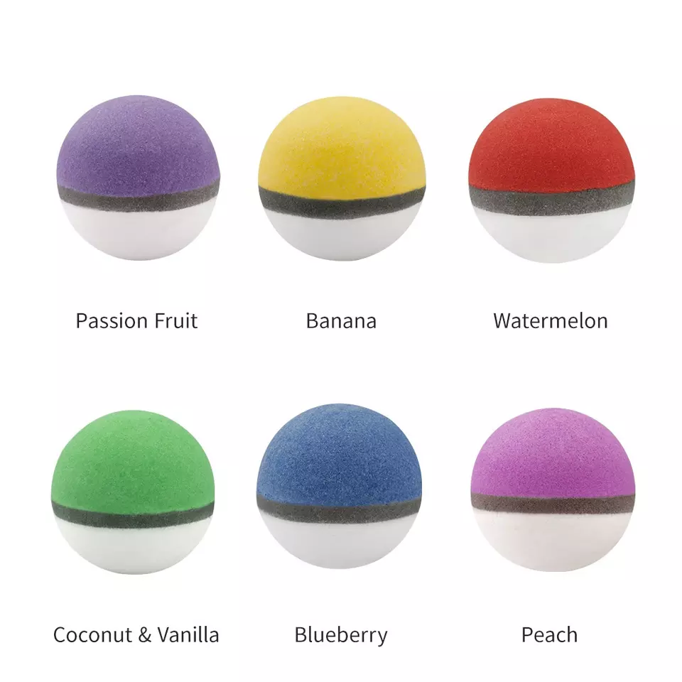 Customized Colourful Natural Inqredient Bath Fizzer Private Label Poke Bath Bombs with Toy