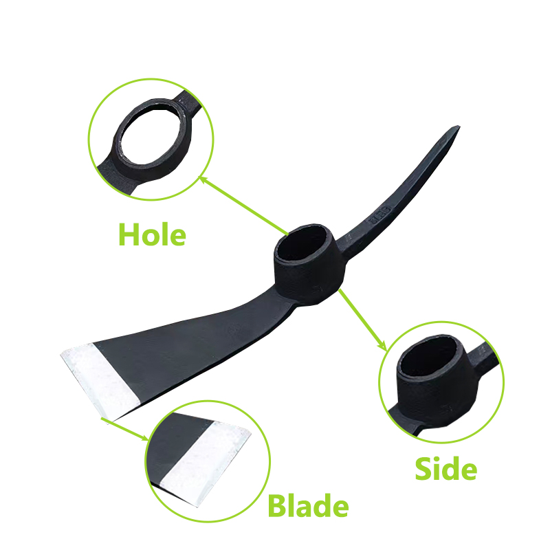 Customized High Quality Forged Rail Steel Pickaxe Head Wooden Handle Pickaxe