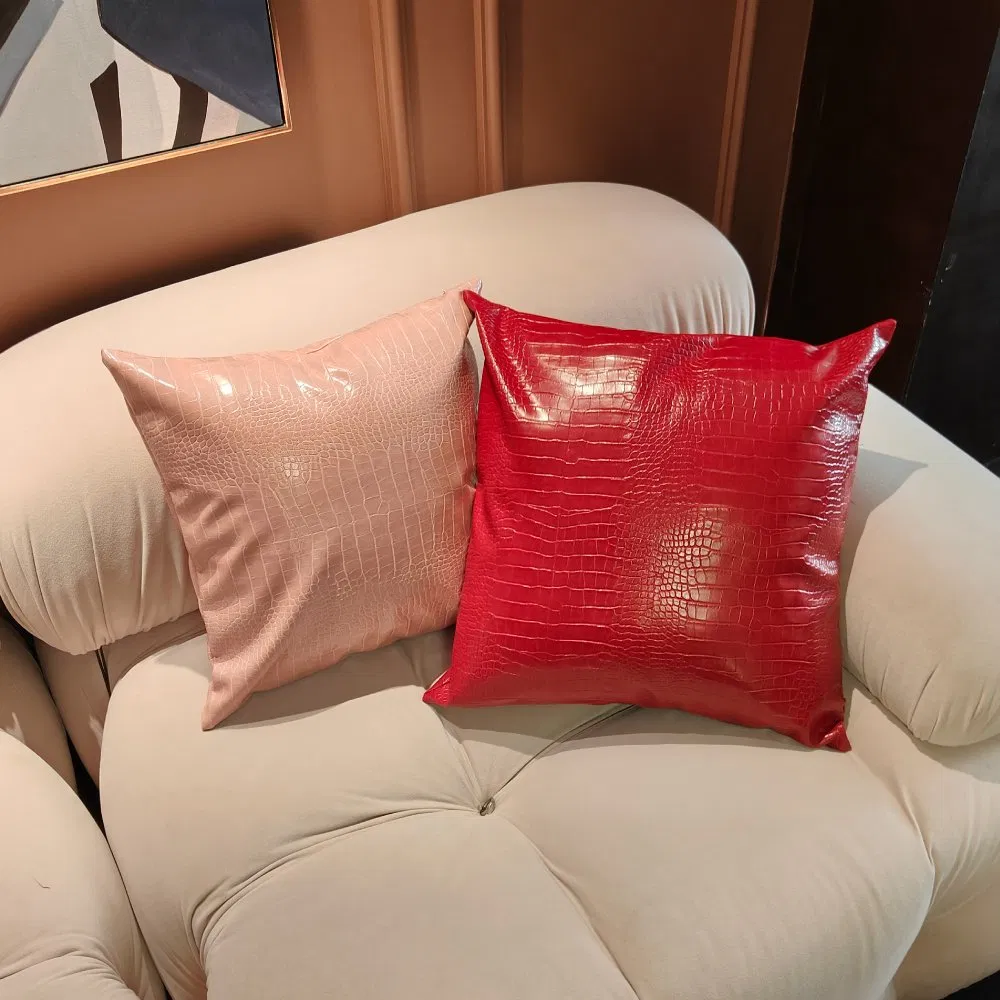 18 Inch Red Crocodile Pillow Case for Sofa Home Hotel