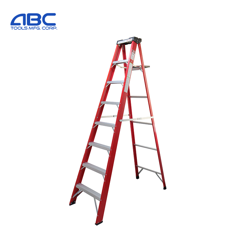 Industrial Platform a Type Adjustable Extension Fiberglass FRP Step Ladder for Electrician