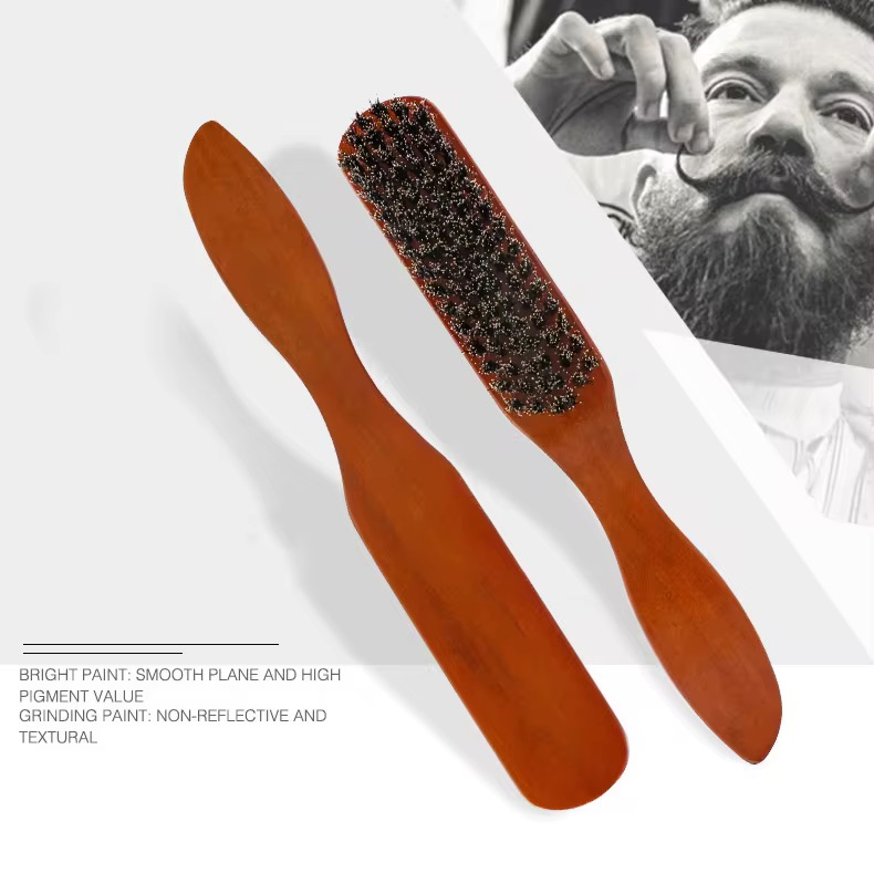 100% Natural Medium-Soft Wild Boar Bristle Custom Logo Beard Brush